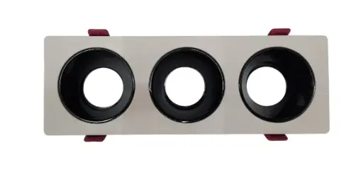 [SPO-LUM-LUM-976] LAMPARA SPOT FIJO TRIPLE EMPOTRABLE 255 X 90 X 40MM 95 - 110V 3W C/BLANCO CARA INT. NEGRO REF: LUM-976 MARCA LUMIND