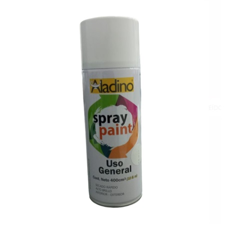 [SPR-ALA-SP00] SPRAY AERESOL ESMALTE COLOR BLANCO BRILLANTE DE 400 CM³ INT-EXT REF. SP00 COD 006001 MARCA ALADINO