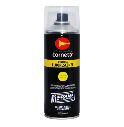 [SPR-COR-1005] SPRAY AERESOL ESMALTE COLOR AMARILLO FLUORESCENTE DE 400 ML REF. SPRAY-1005 MARCA CORNETA