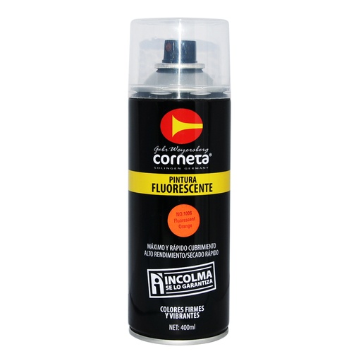 [SPR-COR-1006] SPRAY AERESOL ESMALTE COLOR ANARANJADO FLUORESCENTE DE 400 ML REF. SPRAY-1006 MARCA CORNETA