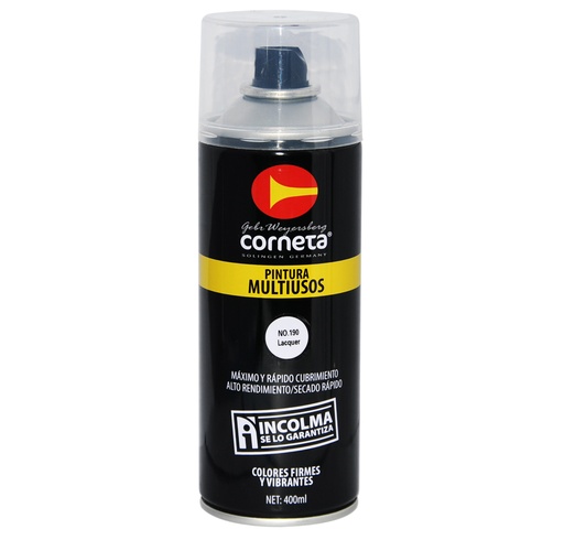[SPR-COR-190] SPRAY AERESOL ESMALTE COLOR TRANSPARENTE BRILLANTE DE 400 ML REF. SPRAY-190 MARCA CORNETA