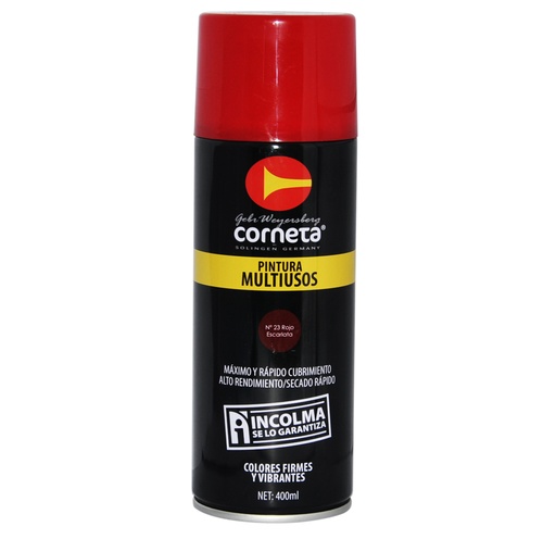 [SPR-COR-23] SPRAY AERESOL ESMALTE COLOR ROJO ESCARLATA DE 400 ML REF. SPRAY-23 MARCA CORNETA
