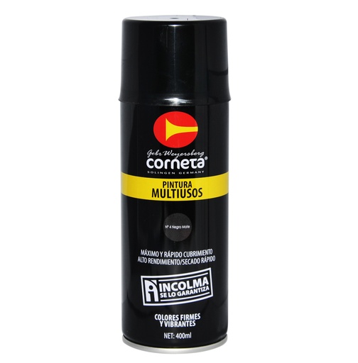 [SPR-COR-4] SPRAY AERESOL ESMALTE COLOR NEGRO MATE DE 400 ML REF. SPRAY-4 MARCA CORNETA