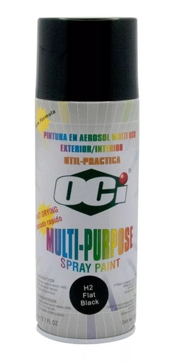 [SPR-OCI-008] SPRAY AERESOL ESMALTE COLOR NEGRO MATE ALTA TEMPERATURA 300 ML # H2 COD- 026390 MARCA OCI