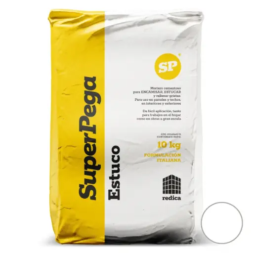 [STU-SUP-WALLBCO-10K] SUPER STUCCO / ESTUCO WALL SUPER LISO / RELLENADOR DE GRIETAS SACO 10 KG COLOR BLANCO MARCA SUPER PEGA 