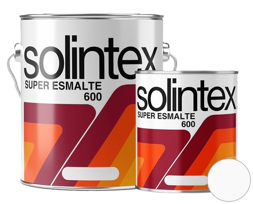 [SUP-SOL-604] PINTURA SUPER ESMALTE SATINADO 600 SECADO RAPIDO 1 GL COLOR BLANCO REF. 604 MARCA SOLINTEX