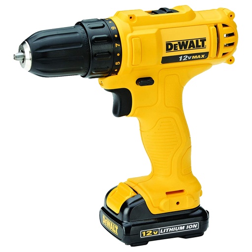 [TAL-DEW-DCD700C2] TALADRO ATOR/LITIO 3/8" 12 V LED 2 BAT. C/MALETA REF. DCD700C2-B3 MARCA DEWALT