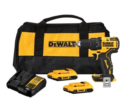 [TAL-DEW-DCD708D2] TALADRO 1/2" INALAMBRICO 20 V 2 BAT. LITIO 1650 RPM (INCLUYE BOLSO) REF. DCD708D2 / TAL-706 DEWALT