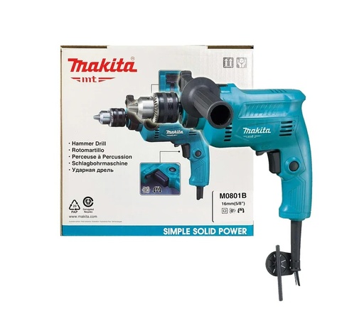 [TAL-MAK-M0801B] TALADRO PERCUTOR 5/8" 16MM 570 W V.V.R 0-43000 RPM REF. M0801B / 729130 MARCA MAKITA
