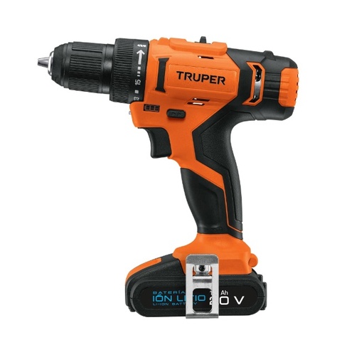 [TAL-TRU-18154] TALADRO / DESTORN INALAMB./ LITIO 1/2" 20V LED 1 BAT.CARGADOR+PTA 1400RPM REF. 18154 MARCA TRUPER