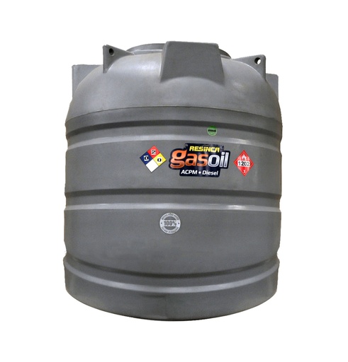 [TAN-RES-JTG700-G] TANQUE DE GASOIL CAP. 700 LTS MOD. JUMBO INDUSTRIAL GRIS MARCA RESINCA