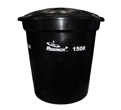 [TAN-RES-SCD1500-2N] TANQUE DE AGUA CAP. 1.500 LTS MOD. SUPER TANQUE CONICO (1.50 X 1.55) NEGRO DOBLE CAPA MARCA RESINCA
