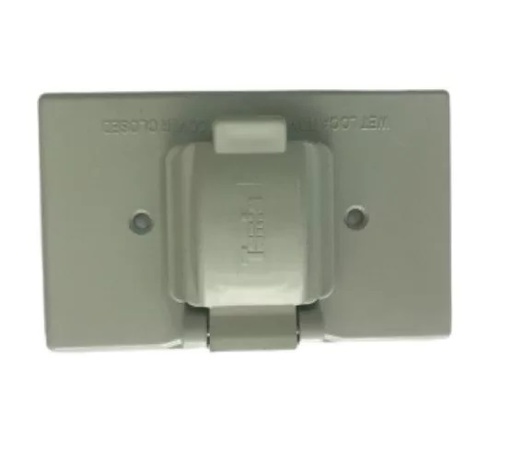 [TAP-KOB-080] TAPA SENCILLA CONTRA INTEMPERIE HORIZONTAL COLOR GRIS REF. KOB-80G MARCA KOBY