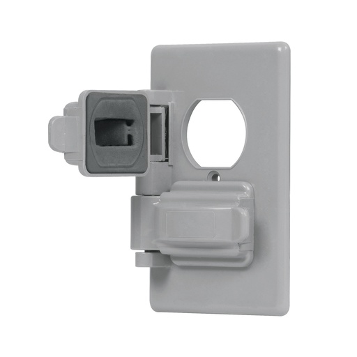 [TAP-VOL-46410] TAPA DOBLE CONTRA INTEMPERIE HORIZONTAL GRIS DE POLICARBONATO REF. 46410 MARCA VOLTECK
