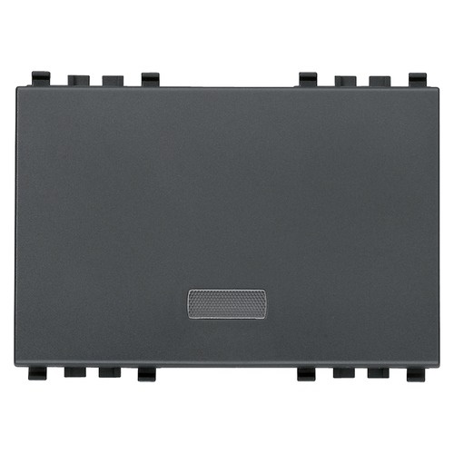 [TEC-VIM-20028] TECLA ILUMINABLE INTERCAMBIABLE 2 MODULO COLOR GRIS SERIE EIKON REF. 20028 MARCA VIMAR
