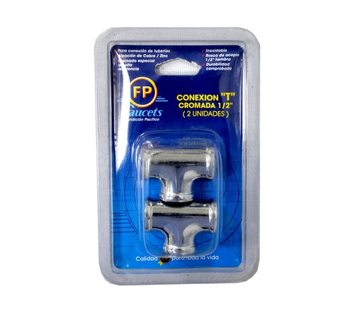 [TEE-FP-05TE05B] TEE CROMADOS DE 1/2 " EN BLISTER DE 2 PZAS REF. 05TE05B MARCA FP