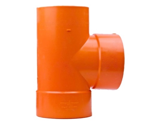 [TEE-UNI-C051024CC] TEE REFORZADA NARANJA PVC PARA AGUA SERVIDA DE 110MM (4" ) C -C- C REF. C051024CC MARCA UNITECA