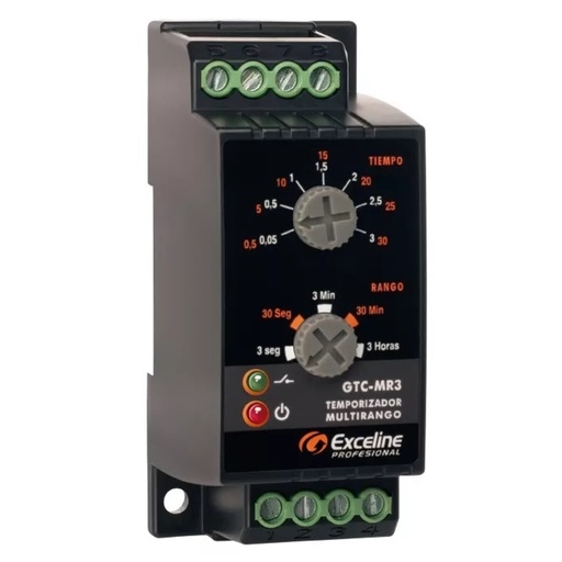 [TEM-EXC-GTC-MR3] TEMPORIZADOR MULTIRANGO MULTIV. 120 - 220 VAC AJUSTABLE HASTA 3 HORAS REF.GTC-MR3 MARCA EXCELINE