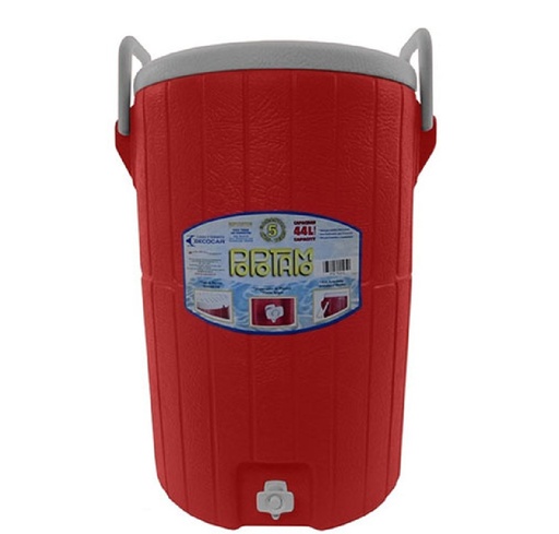 [TER-DEC-44L-R] TERMO POPOTAMO PARA AGUA DE 44 LTS 58.5 CM X 44 CM COLOR ROJO MARCA DECOCAR
