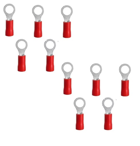 [TER-HJ-EMP129] TERMINAL TIPO ANILLO ROJO 1/8 22-16 AWG (BLISTER 10 UNDS) REF. EMP129 / 256201 MARCA HJ