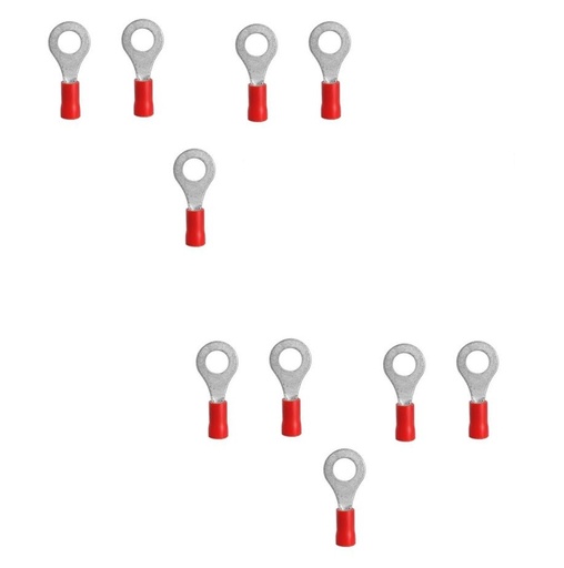 [TER-HJ-EMP133] TERMINAL TIPO ANILLO ROJO 5/16 22-16 AWG (BLISTER 10 UNDS) REF. EMP133 / 825249 MARCA HJ