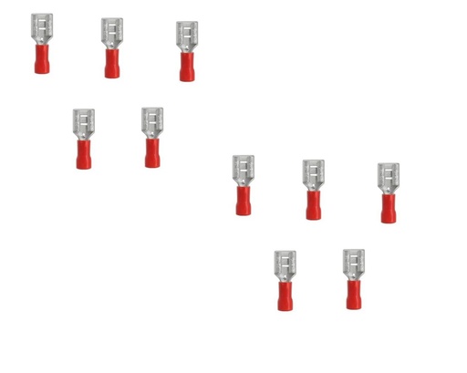 [TER-HJ-EMP138] TERMINAL TIPO HEMBRA ROJO 250 22-16 AWG (BLISTER 10 UNDS) REF. EMP138 / 256294 MARCA HJ