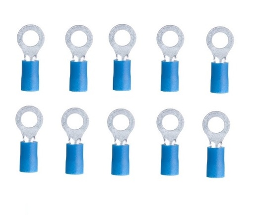 [TER-HJ-EMP145] TERMINAL TIPO ANILLO AZUL 1/4 16-14 AWG (BLISTER 10 UNDS) REF. EMP145 / 256362 MARCA HJ