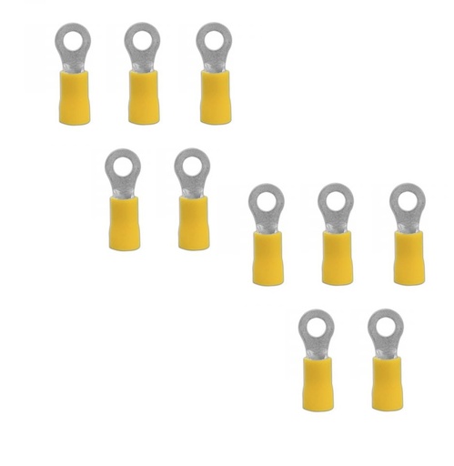 [TER-HJ-EMP157] TERMINAL TIPO ANILLO AMARILLO 3/16 12-10 AWG (BLISTER 10 UNDS) REF. EMP157 / 256485 MARCA HJ