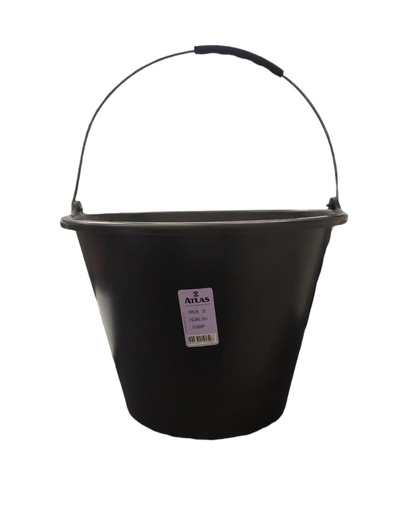 [TOB-ATL-BPN] TOBO PARA ALBAÑIL PLASTICO NEGRO TRABAJO LIVIANO REF. BPN / 608P MARCA ATLAS