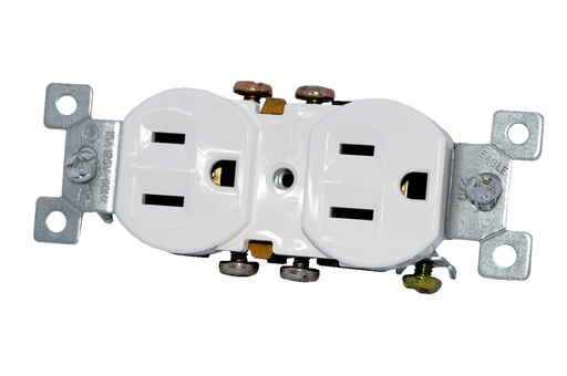 [TOM-EAG-TR270] TOMA CORRIENTE DOBLE COLOR BLANCA 15 A 125 V 2 POLOS 3 HILOS MARCA EAGLE