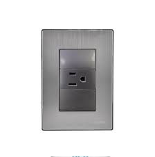 [TOM-IGO-I105] TOMACORRIENTE SENCILLO CON TIERRA SERIE INOX COLOR PLATA REF. I105 MARCA IGOTO