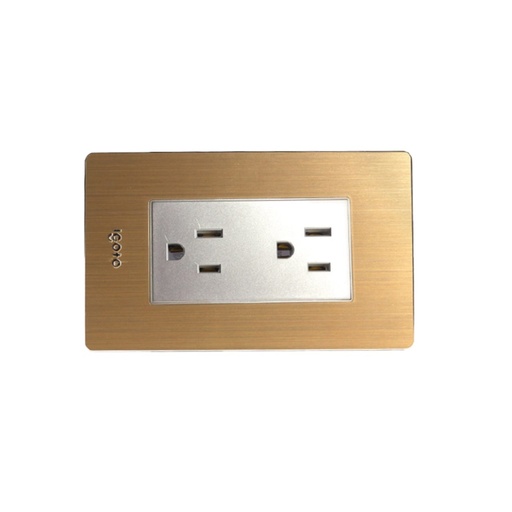[TOM-IGO-X105.2] TOMACORRIENTE DOBLE C/TIERRA COLOR BRONCE REF. X105/2 MARCA IGOTO