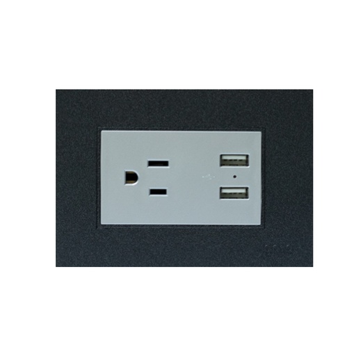 [TOM-IGO-Z105U-B] TOMACORRIENTE SENCILLO CON TIERRA + USB COLOR NEGRO REF. Z105U-B MARCA IGOTO