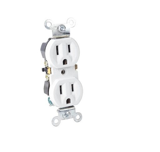 [TOM-LUM-TM270] TOMA CORRIENTE 270 DOBLE 15 AMP 125 V 2 POLOS 3 HILOS SIN TAPA MARFIL REF. TM270 MARCA LUMISTAR