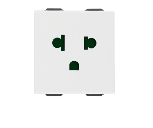 [TOM-VIM-09248] TOMA CORRIENTE SENCILLO ( TACO ) 2P + TIERRA USA+EU 16A 250V SERIE NEVE REF-09248 MARCA VIMAR
