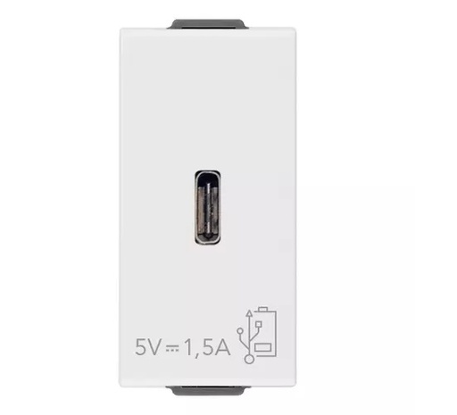 [TOM-VIM-09292.C] TOMA USB TIPO C 1 PUERTO ALIMENTACION 5V 1.5 A COLOR BLANCO SERIE NEVE REF. 09292. C MARCA VIMAR