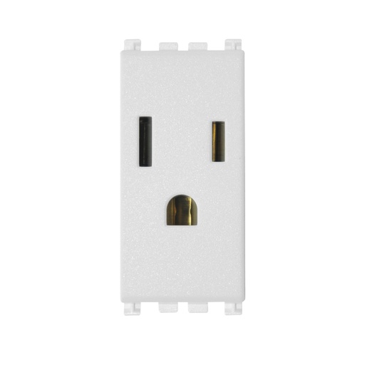 [TOM-VIM-19245.B] TOMA CORRIENTE SENCILLO ( TACO ) 2P + T 15A 127V USA COLOR BLANCO SERIE ARKE REF.19245.B MARCA VIMAR