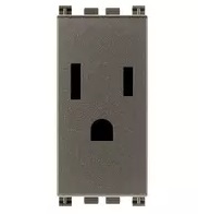 [TOM-VIM-19245.M] TOMA CORRIENTE SENCILLO ( TACO ) 2P + T 15A 127V USA COLOR METAL SERIE ARKE REF.19245.M MARCA VIMAR