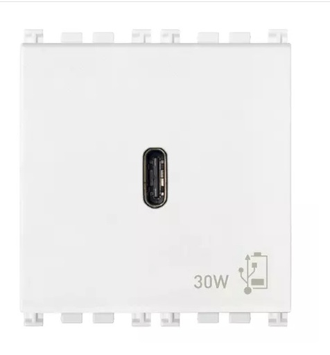 [TOM-VIM-19298.B] TOMA USB C SENCILLO ( TACO ) DE ALIMENTACION 30 V 2 MOD SERIE ARKE BLANCO REF.19298.B VIMAR