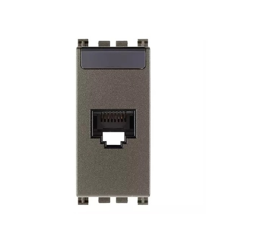 [TOM-VIM-19339.13.M] TOMA DE CONECTOR RJ45 NETSAFE 8 CONTACTO CAT6E SERIE ARKE COLOR METAL REF. 19339.13.M MARCA VIMAR