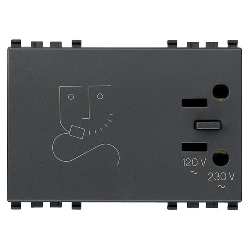 [TOM-VIM-20290] TOMACORRIENTE SENCILLO PARA AFEITADORA 230 V COLOR GRIS EIKON REF. 20290 MARCA VIMAR