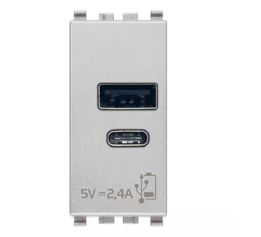 [TOM-VIM-20292.AC.N] TOMA USB A+C ( TACO ) DE ALIMENTACION 5V 2.4 A 1MOD COLOR NEXT SERIE EIKON REF.20292.AC.N VIMAR