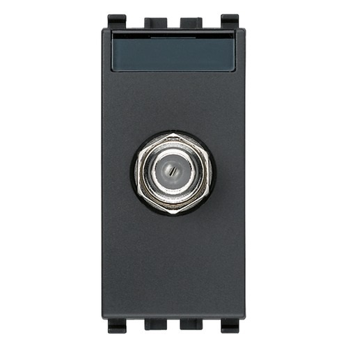 [TOM-VIM-20318] TOMA DE CONECTOR COAXIAL ( TACO ) TIPO F (IEC 60169-24) COLOR GRIS EIKON REF. 20318 MARCA VIMAR