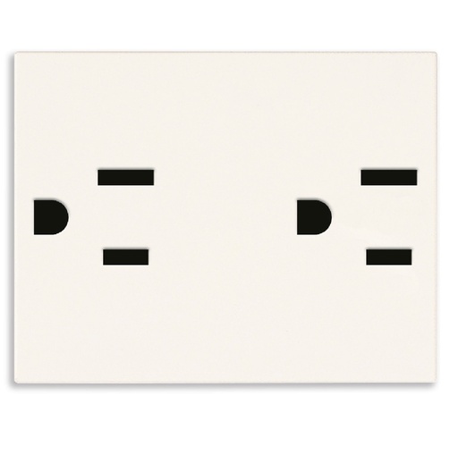 [TOM-VIM-30243.B] TOMACORRIENTE DOBLE (TACO) SICURY 2P + T USA 15A 127V BLANCO SERIE LINEA REF. 30243.B MARCA VIMAR