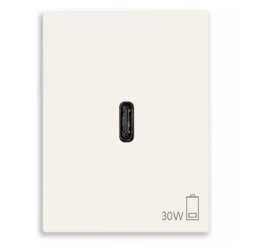 [TOM-VIM-30298.B] TOMA USB C SENCILLO ( TACO ) DE ALIMENTACION 30 W 2 MOD SERIE LINEA BLANCO REF.30298.B VIMAR