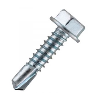 [TOR-HJ-EMP186] TORNILLO AUTOTALADRANTE C/HEXAGONAL ZINC. 12 X 1 1/2" (BLISTER 4 UNDS) REF. EMP186 MARCA HJ