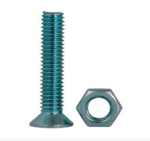 [TOR-HJ-EMP204] TORNILLO ESTUFA C/PLANA C/TUERCA ZINC. #8-32 X 1/2" (BLISTER 6 UNDS) REF. EMP204 / 259547 MARCA HJ