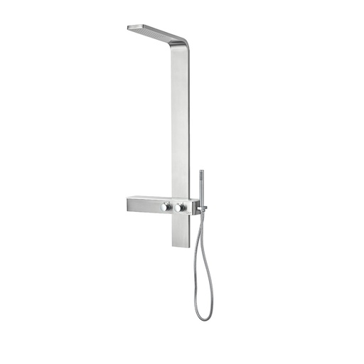 [TOR-QM-14.800.1019-S] TORRE DE DUCHA / REGADERA QM+ C/ MIXER Y DUCHA DE MANO SERIE SUPREME COLOR SATIN MARCA QUALITY METAL