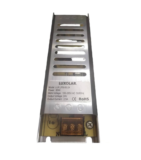 [TRA-LUX-LPS-60-24] TRANSFORMADOR / DRIVER DE ENERGIA / FUENTE DE PODER 24V 60 W 100-265 V REF. LPS-60-24 MARCA LUXOLAR