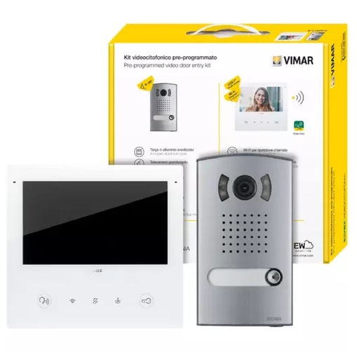 [VID-VIM-K40517.E] KIT DE VIDEO PORTERO C/ MONITOR "MANOS LIBRES" LCD TACTIL 7" WI-FI REF. K40517.E MARCA VIMAR